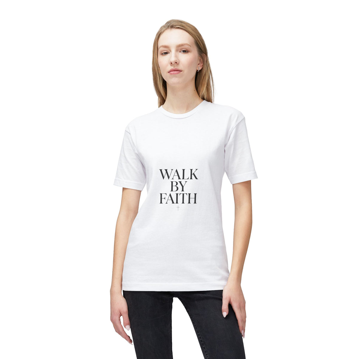 Walk By Faith T-Shirt — Minimalist Christian Scripture Tee