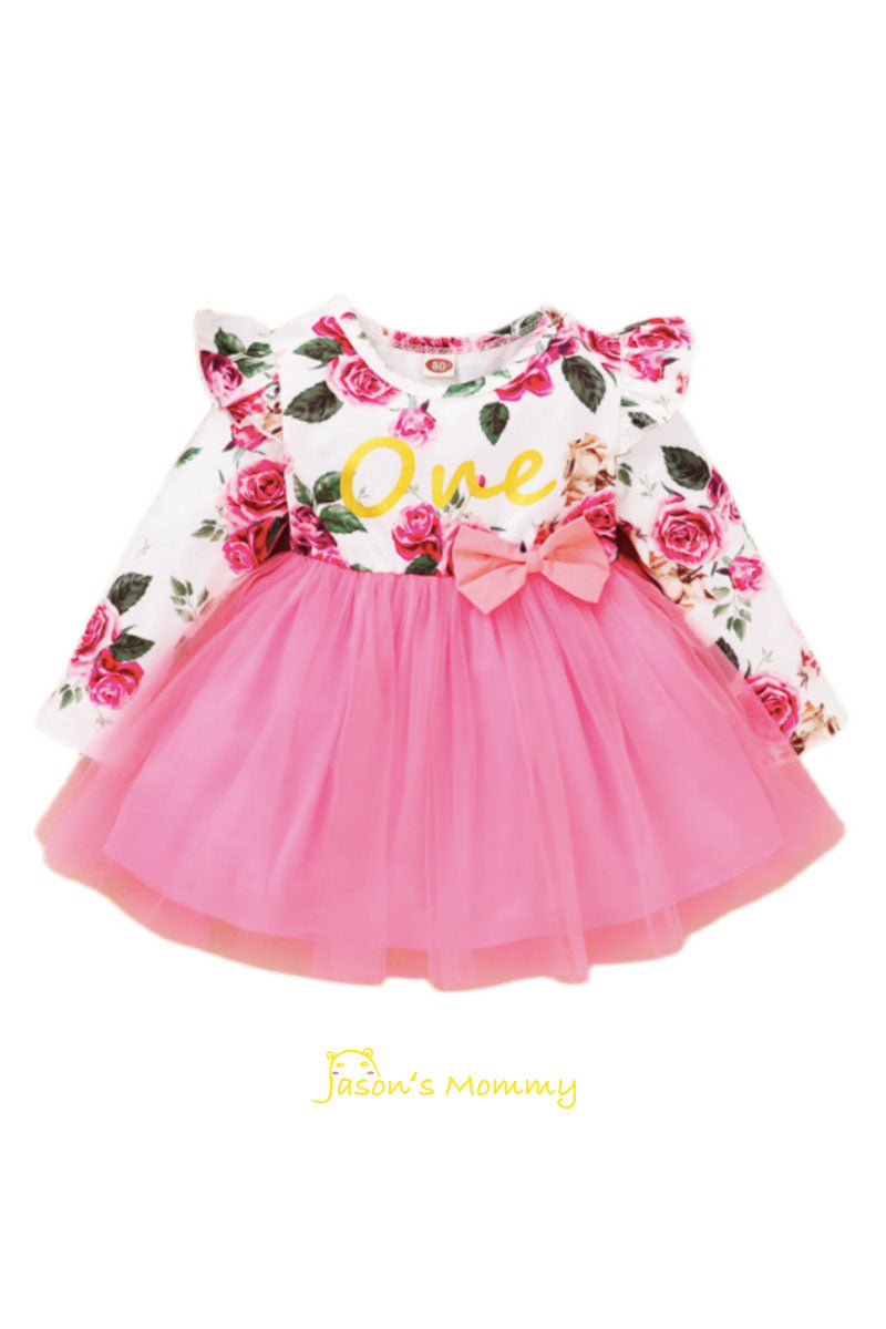 Toddler Baby Girls Dress Floral Ruffle Sleeve Girl Clothes