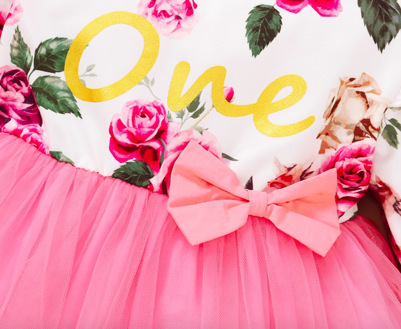 Toddler Baby Girls Dress Floral Ruffle Sleeve Girl Clothes