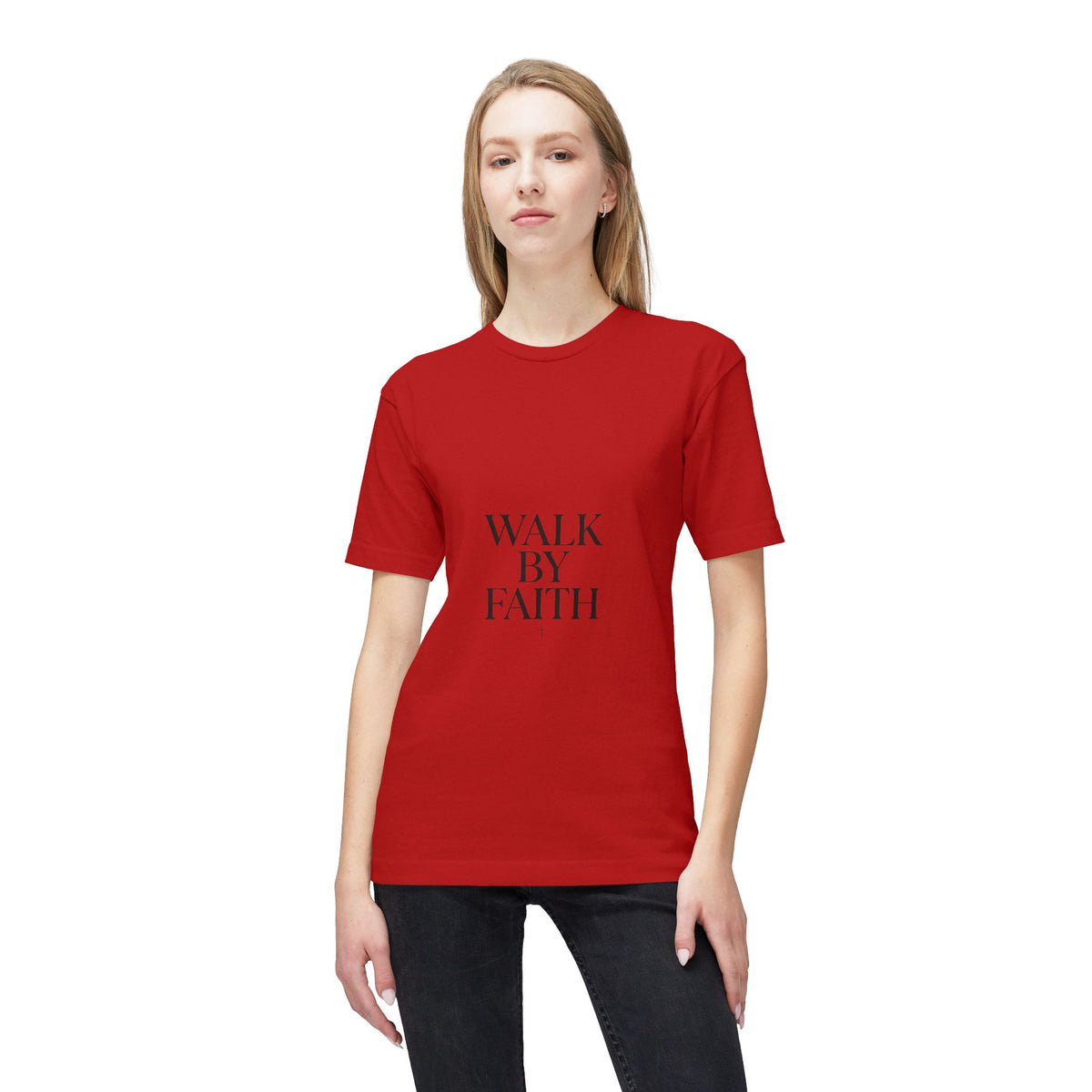 Walk By Faith T-Shirt — Minimalist Christian Scripture Tee