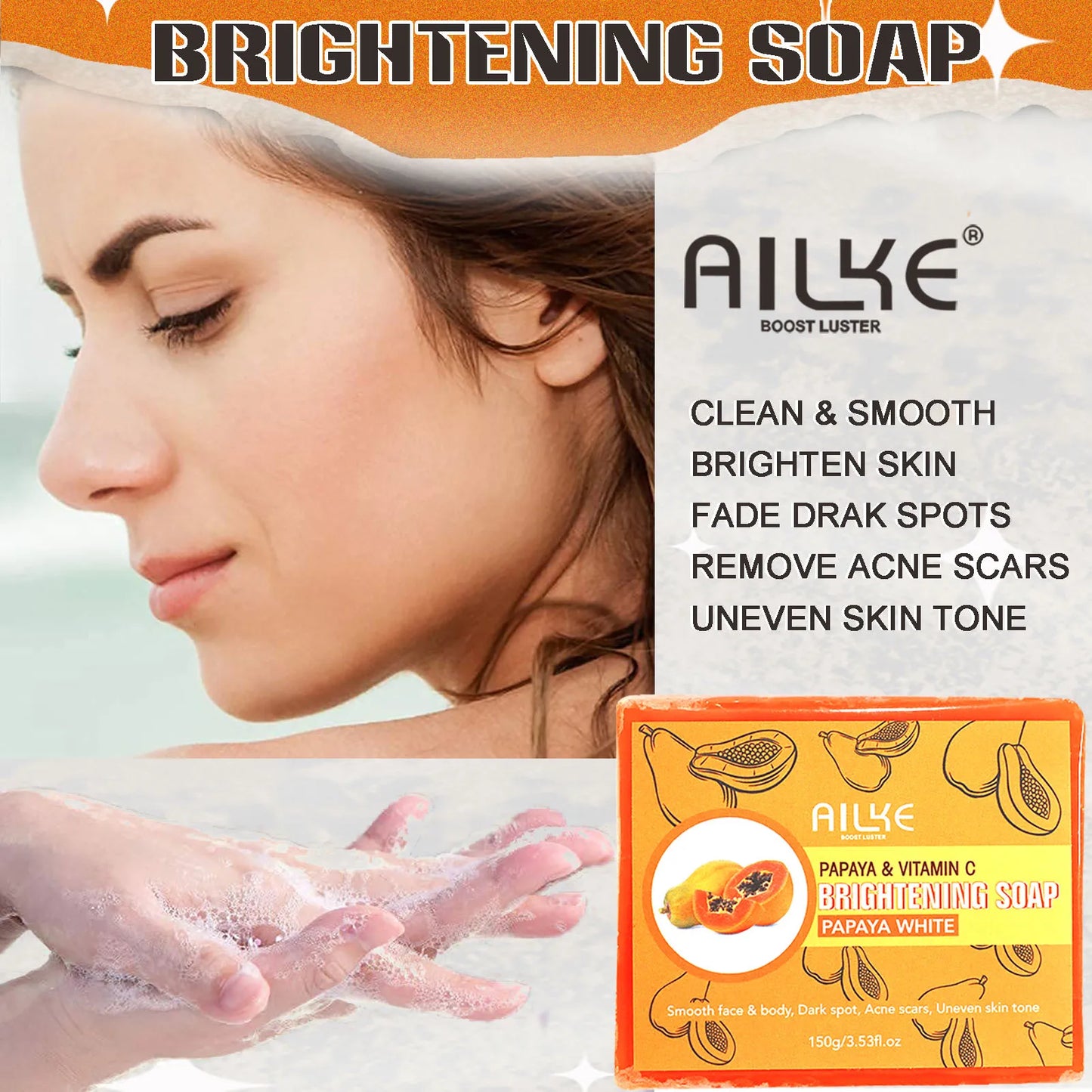 AILKE Multi Vitamin Whitening Body Lotion With Vitamins A,E,B3,B5, Increase Skin Radiance, Even Skin Tone, Moisturizer Cream
