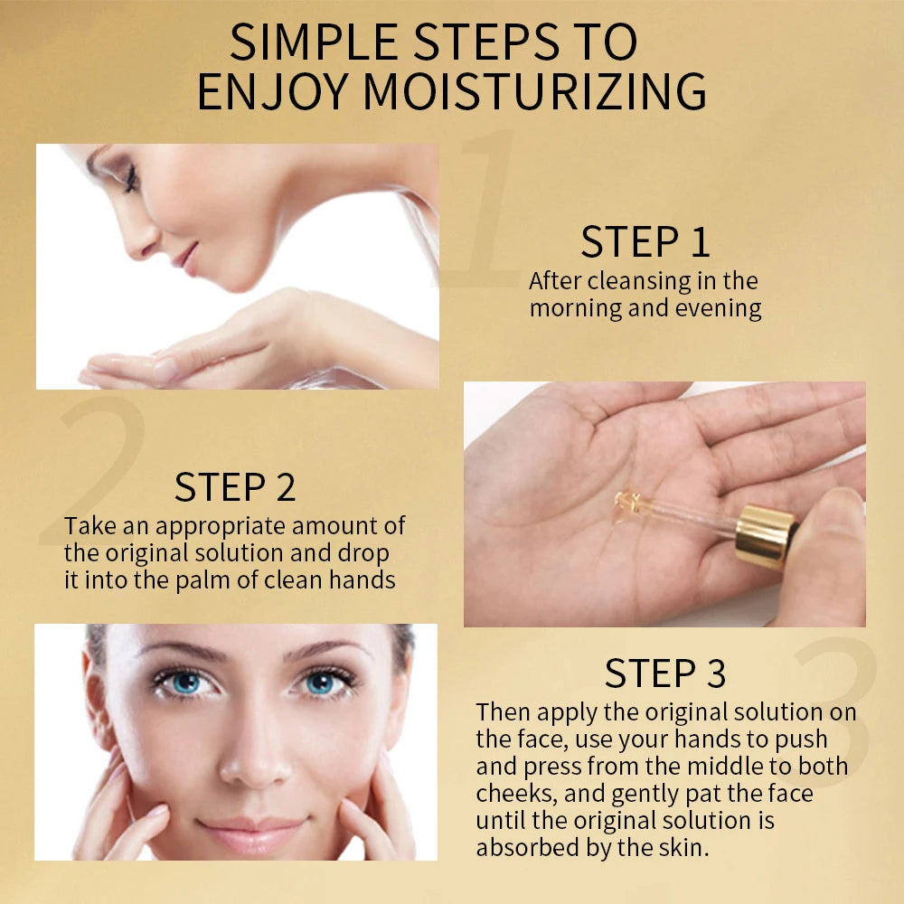 Gold Hyaluronic Acid Nicotinamide Face Serum Anti Aging.