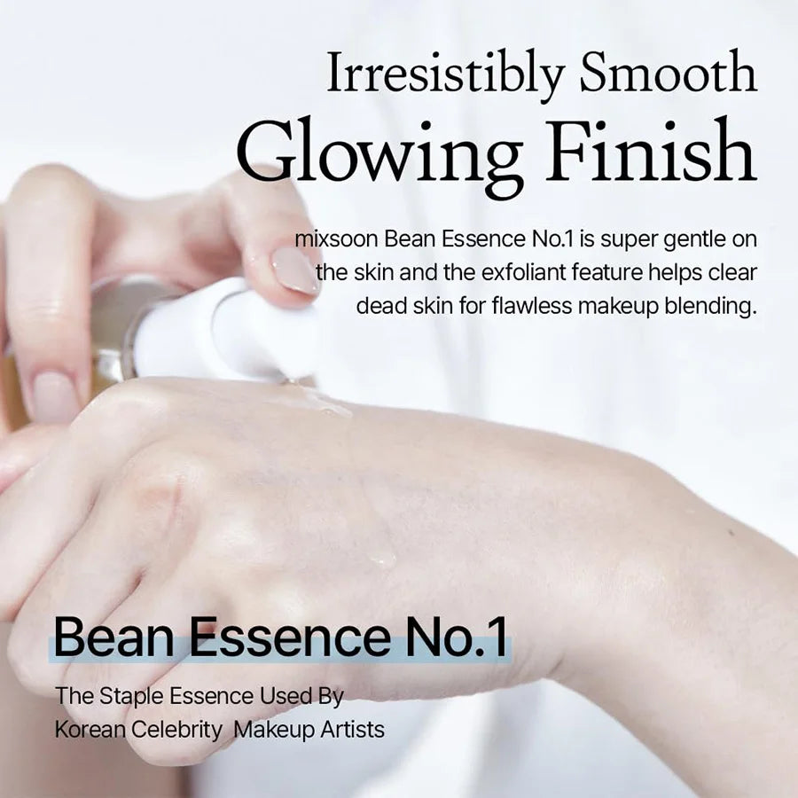 Mixsoon Bean Essence Korean Skin Care Serum - Exfoliating Hydrating Glass Skin Hyaluronic Acid for Moisturized Smooth Complexion