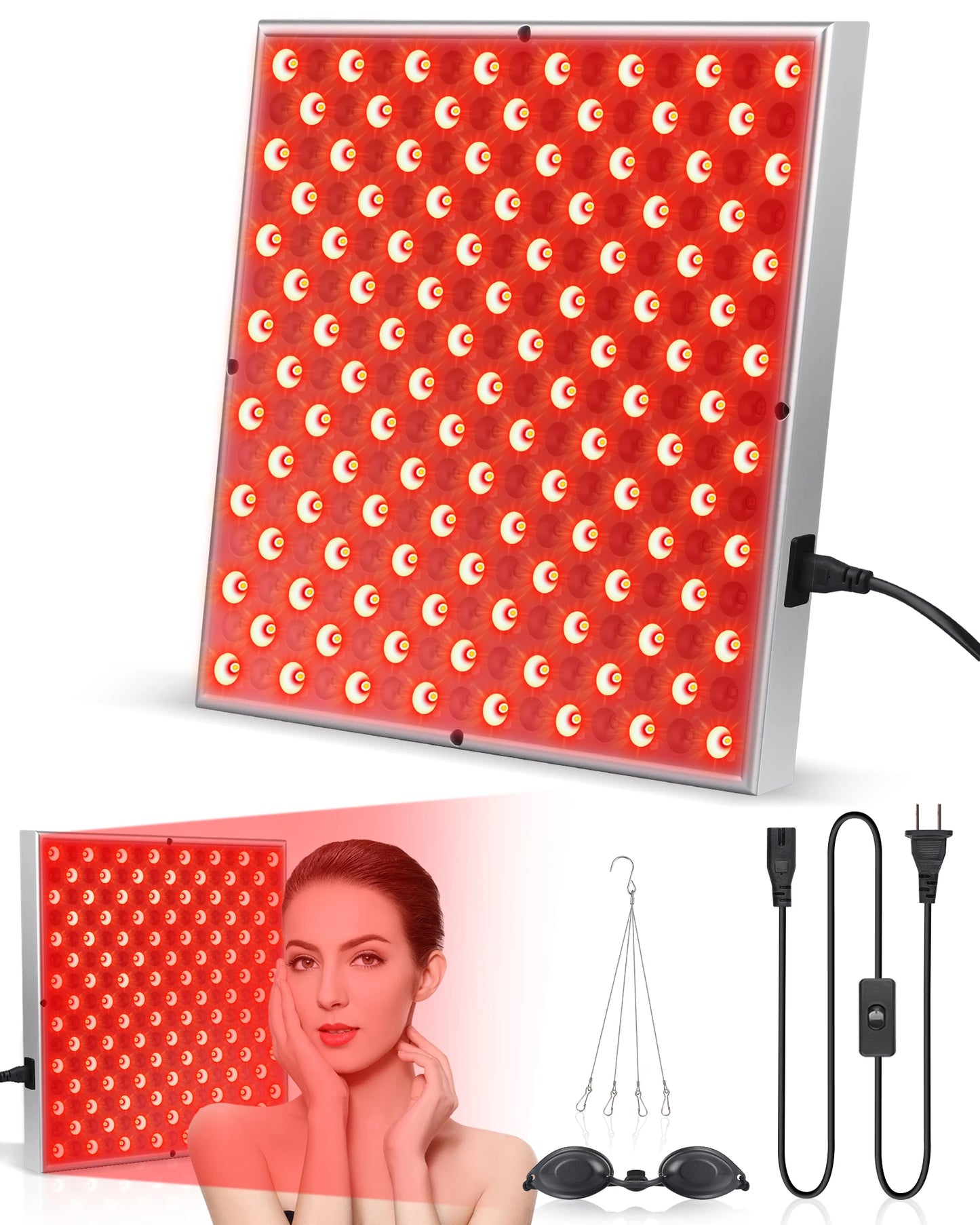 LED Red Light Therapy Panel Lamp for Facial Body Pain