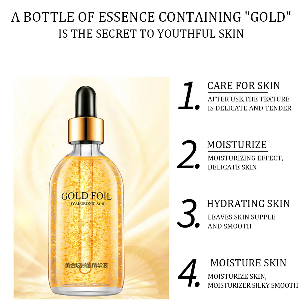 Gold Hyaluronic Acid Nicotinamide Face Serum Anti Aging.