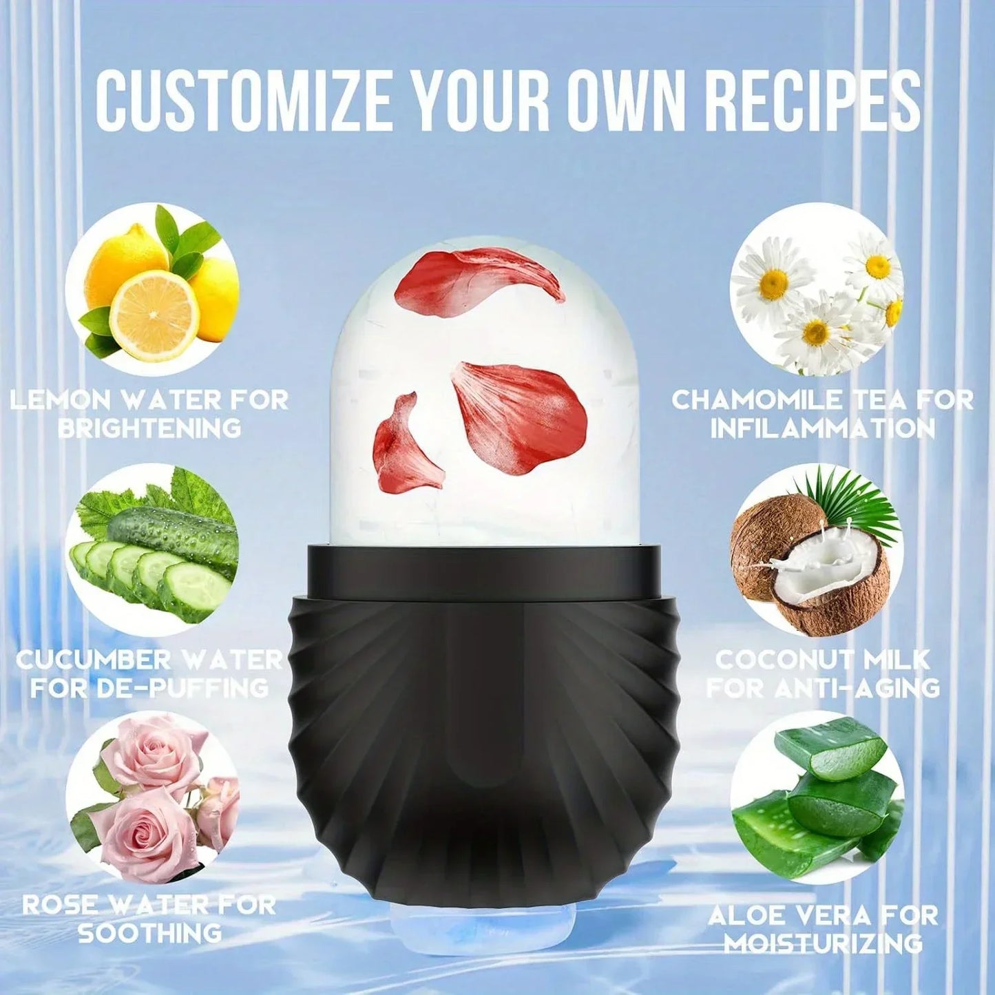 Ice Face Roller, Reusable Silicone Mold Face .