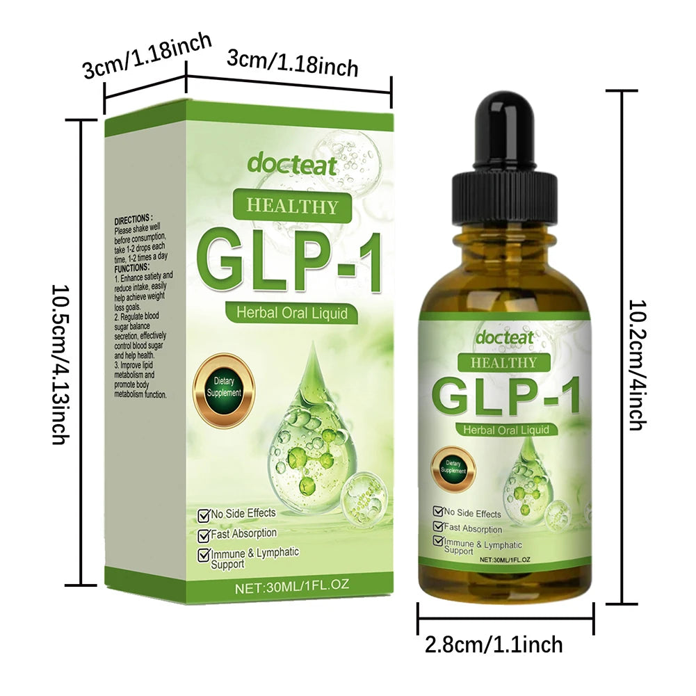 GLP-1 Supplement Liquid Drops Naturally GLP-1 Support Body Slimming Supplement For Gut Digestive Health Body Care Products