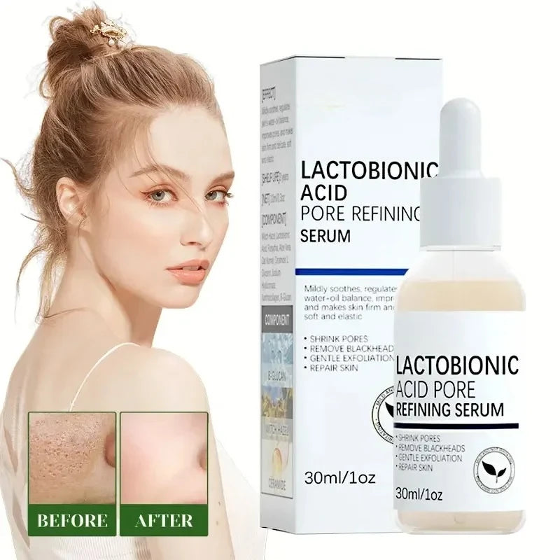 Lactobionic Acid Shrink Pores Facial Serum Fade Fine Lines Firming Nourish Essence Face Serum Moisturizing Brightning Skin Care