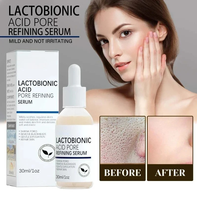 Lactobionic Acid Shrink Pores Facial Serum Fade Fine Lines Firming Nourish Essence Face Serum Moisturizing Brightning Skin Care