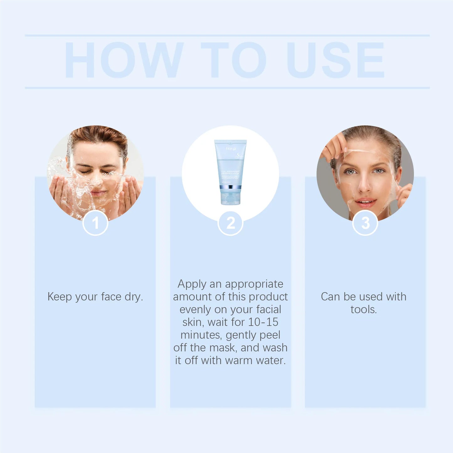 Collagen Peel off Mask Deep Cleansing Pores Oil Control Turmeric Wrapping Night Face Mask for Brightening Rejevenation Skin Care