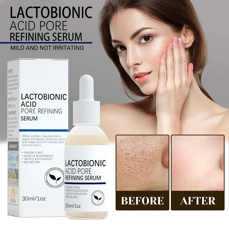 Lactobionic Acid Shrink Pores Facial Serum Fade Fine Lines Firming Nourish Essence Face Serum Moisturizing Brightning Skin Care