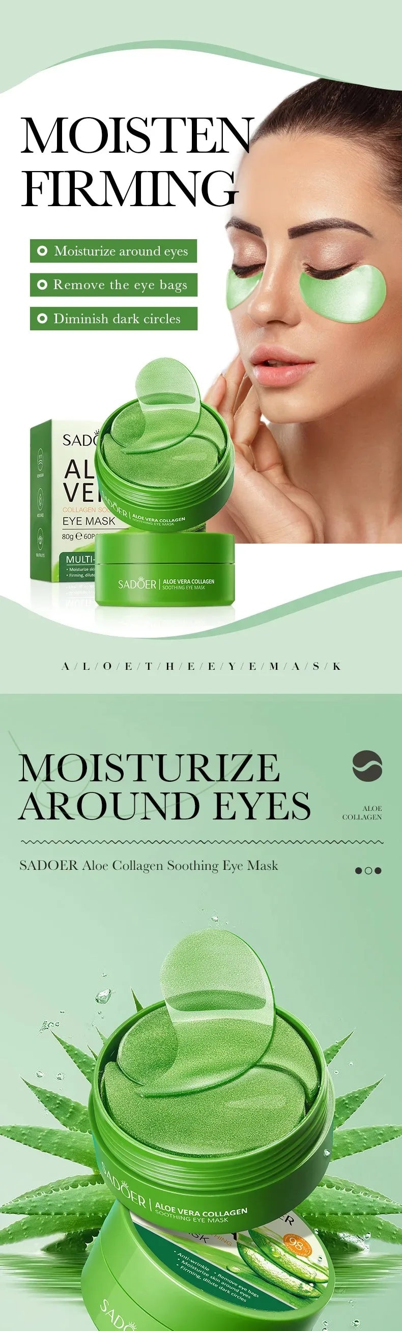 Aloe Vera Collagen Eye Mask Anti Dark Circles .