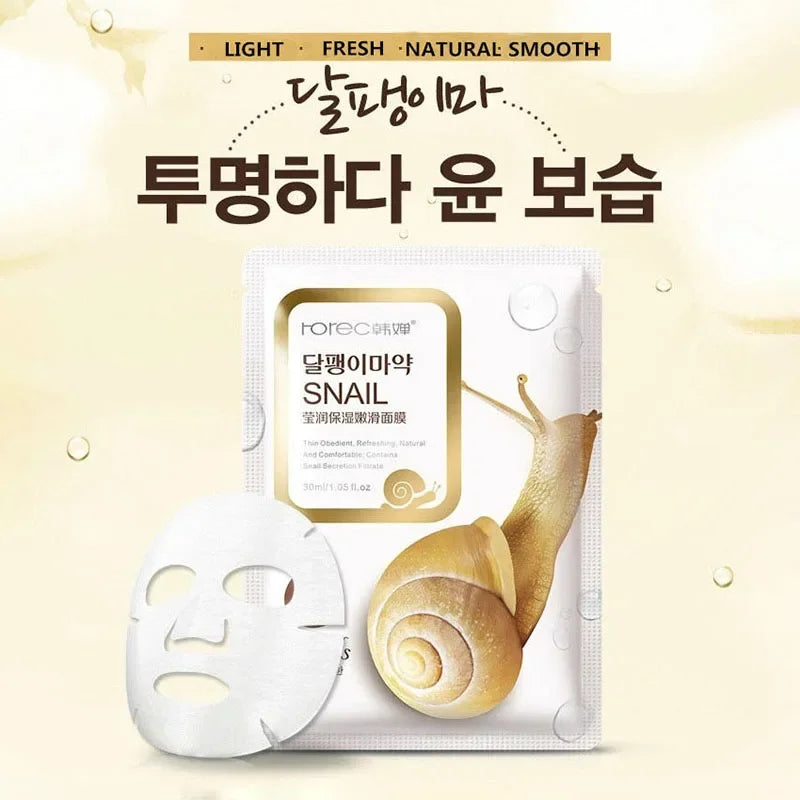 Snail Moisturizing Face  Mask Skin Care Korean Cosmetics