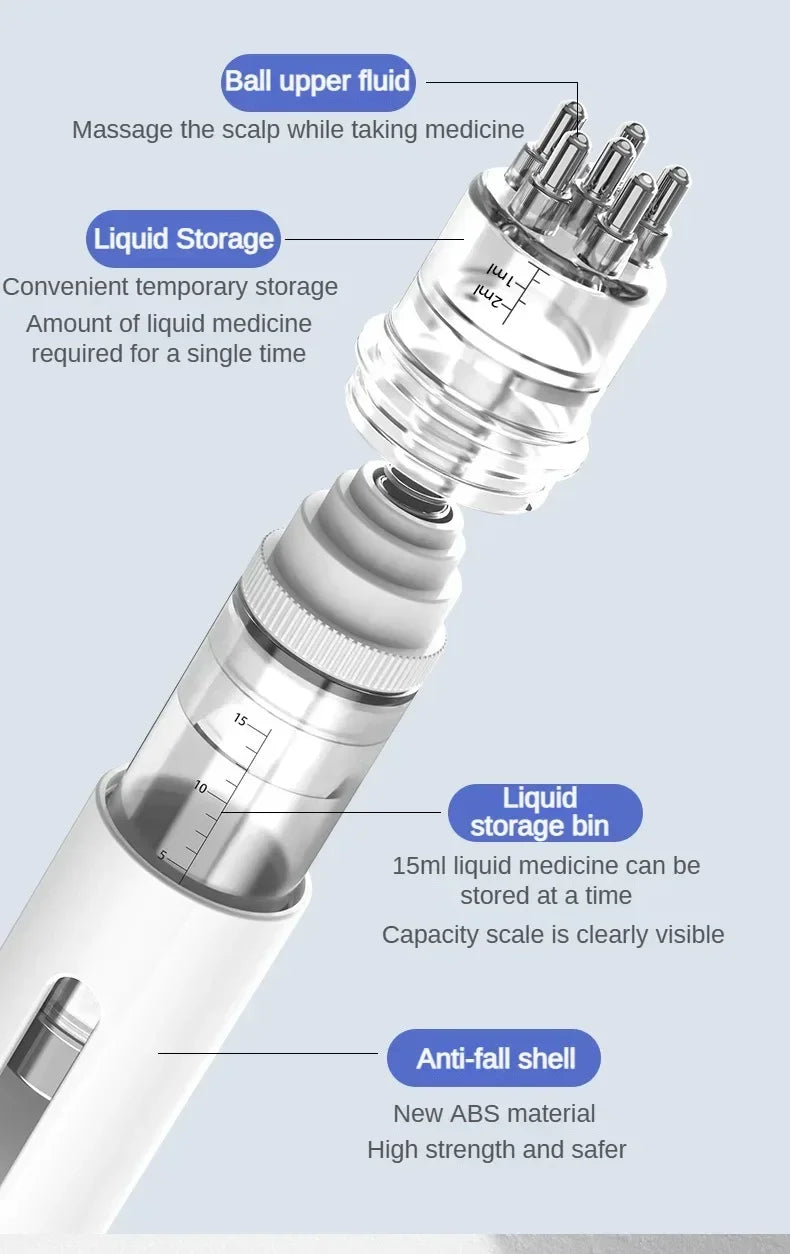 Mini Massage Comb Essential Oil Liquid Guiding Massager Anti Hair Loss Scalp Care .