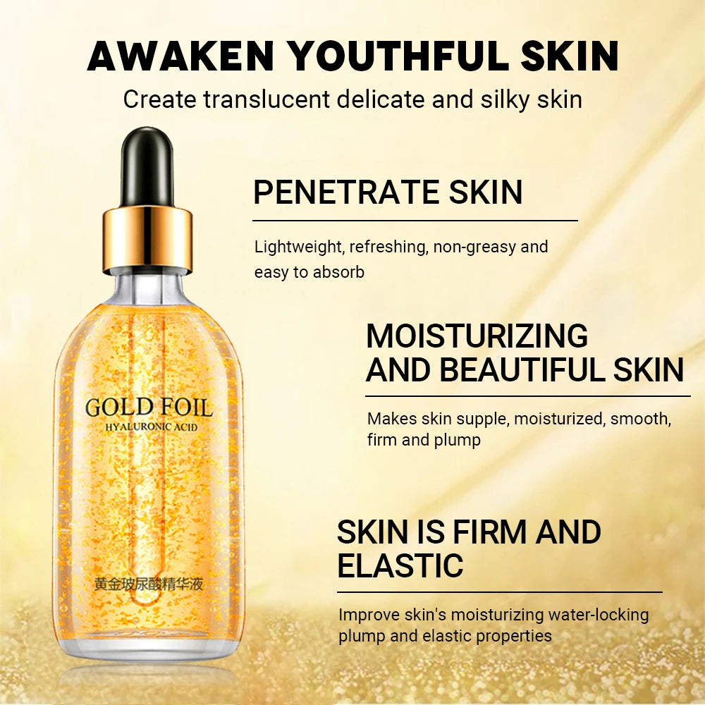 Gold Hyaluronic Acid Nicotinamide Face Serum Anti Aging.