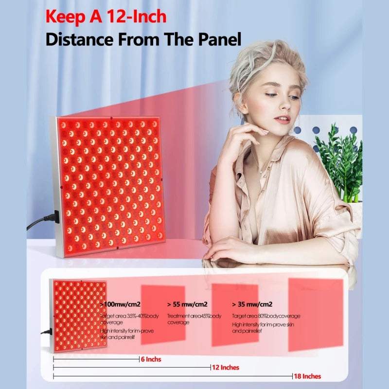 LED Red Light Therapy Panel Lamp for Facial Body Pain