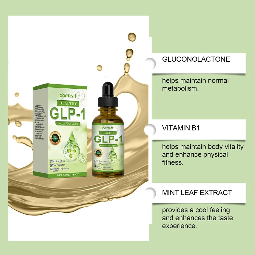 GLP-1 Supplement Liquid Drops Naturally GLP-1 Support Body Slimming Supplement For Gut Digestive Health Body Care Products