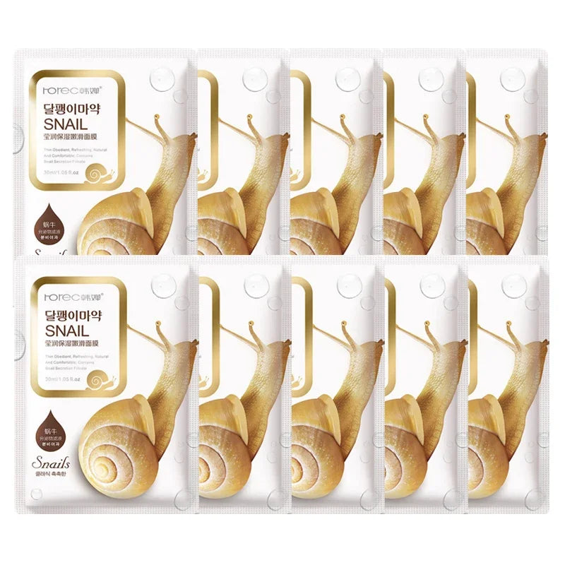 Snail Moisturizing Face  Mask Skin Care Korean Cosmetics
