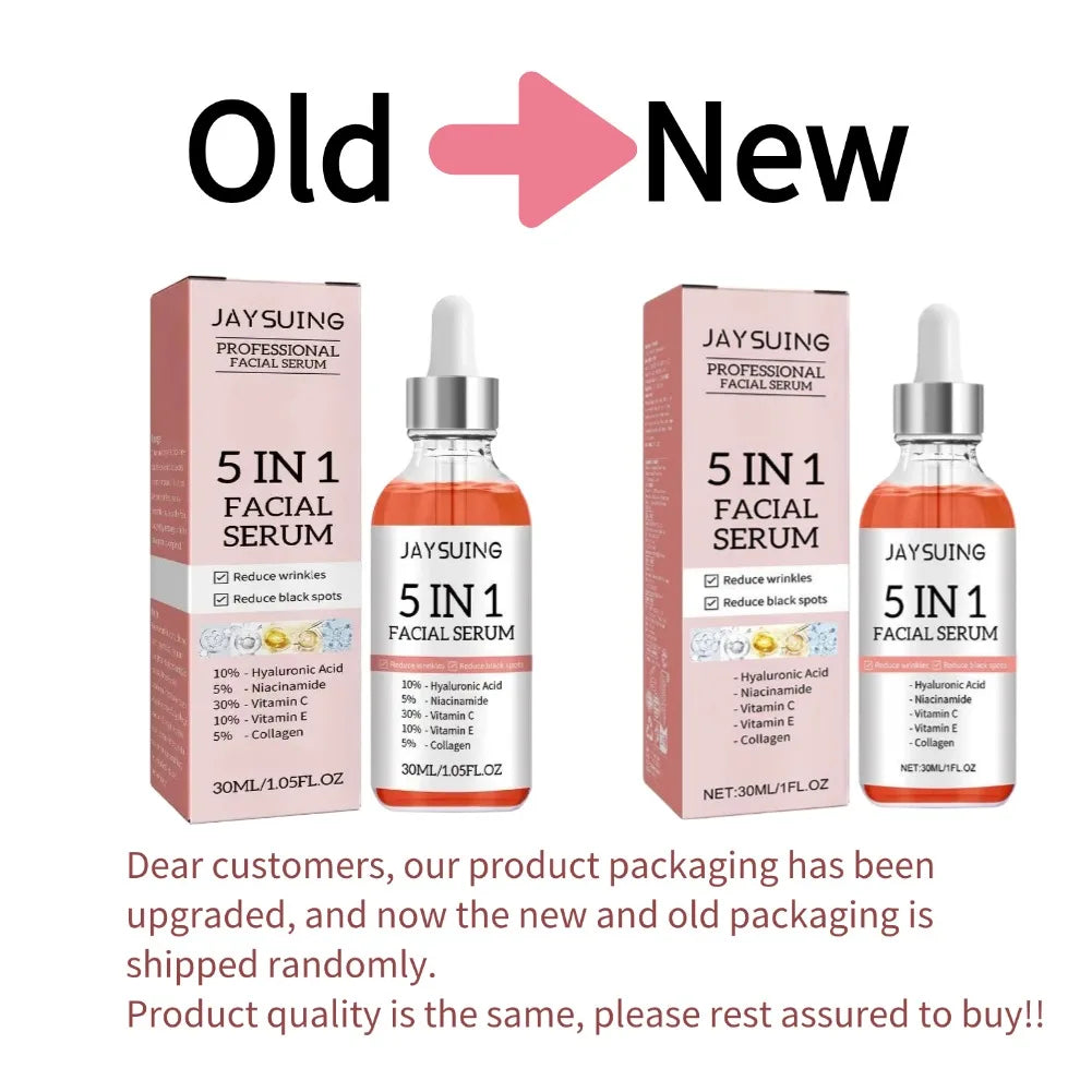 5 In 1 Hyaluronic Acid Face Serum Moisturizing Vitamin C collagen Lightning Facial Serum Shrink Pores Skin Care